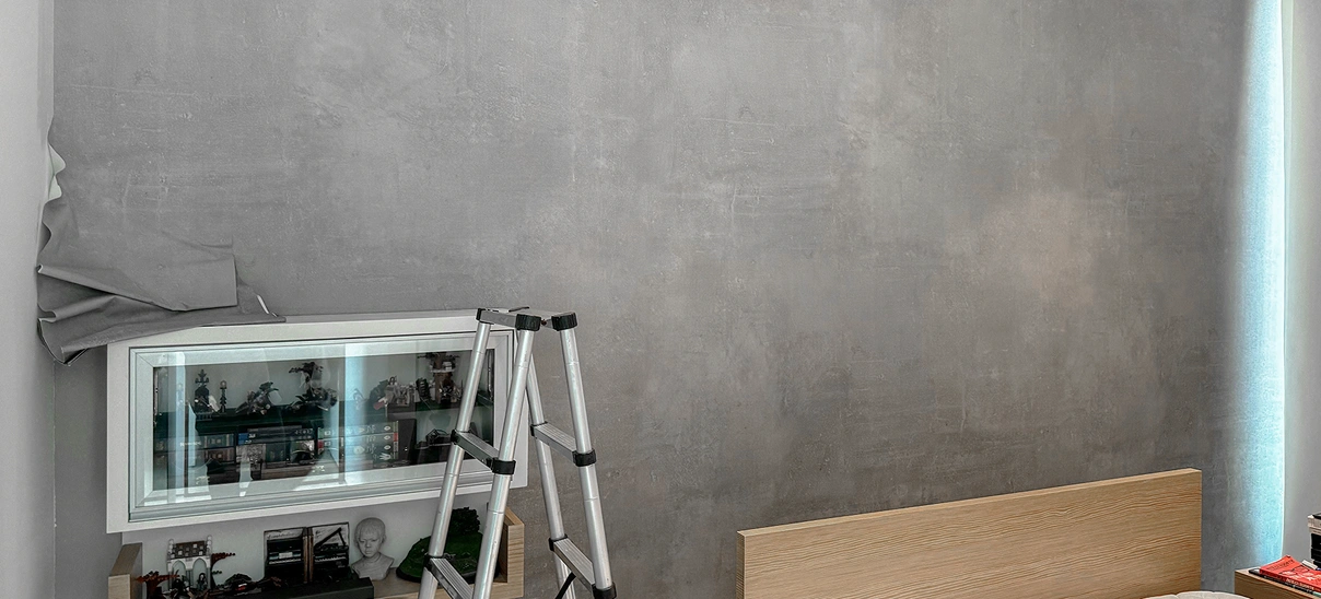 The Result of Bedroom Concrete Makeover with Honpo